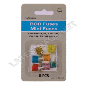 Carded Fuses 8 Fuses 3-30 Amp Atm Mini Fuse Carded Fuse Pack Each