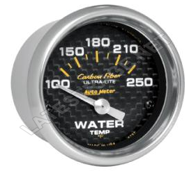 AutoMeter Carbon Fiber Water Temp gauge/. ea.