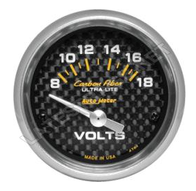 AutoMeter Carbon Fiber Voltmeter/ ea.