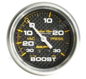 AutoMeter Carbon Fiber Boost- Vacuum gauge / ea.