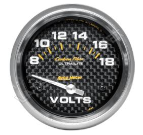 AutoMeter Carbon Fiber Voltmeter/ ea.