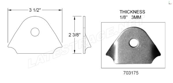 3 1/2" X 2 3/8" 1/2" Id 3Mm Thickness Each